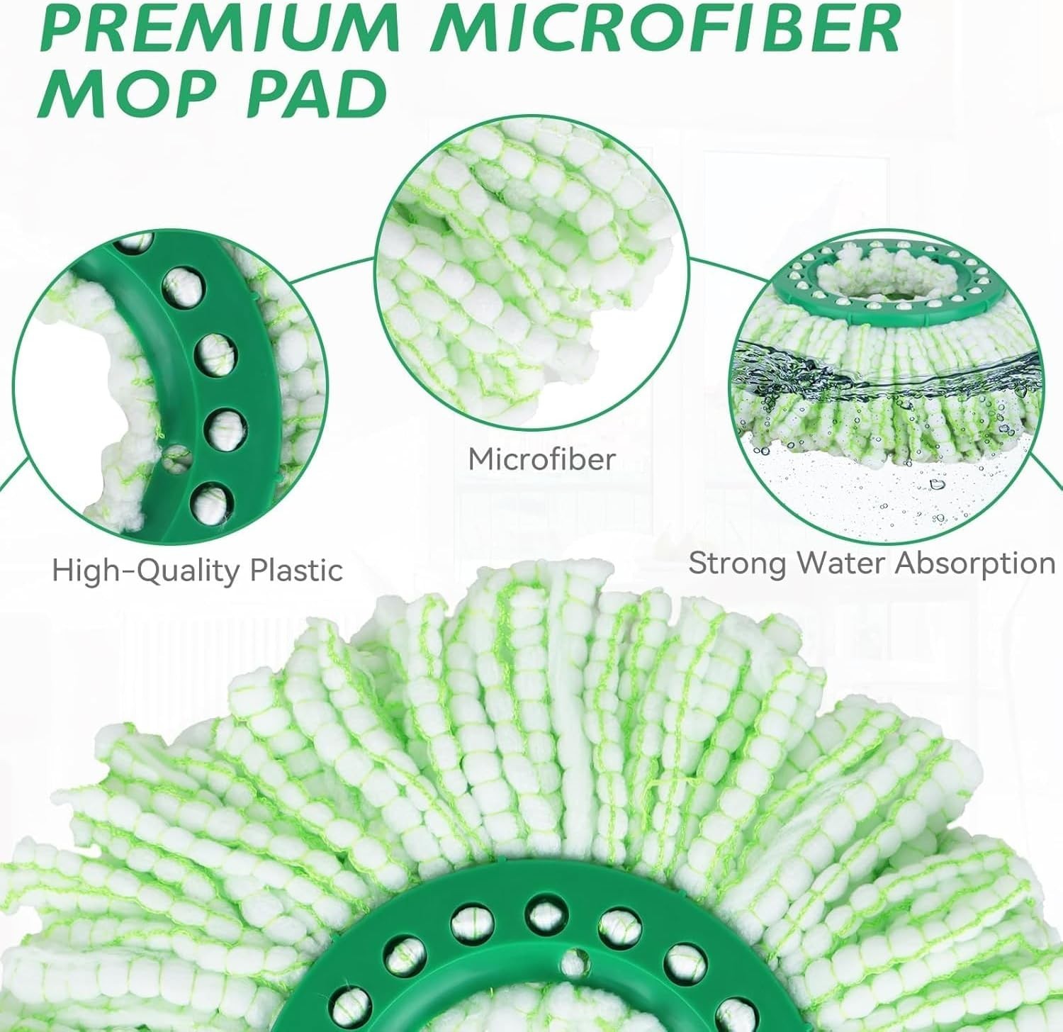 Mop Heads for Libman Tornado Spinning Mops – 2 Pack Microfiber Spinning Mop H..