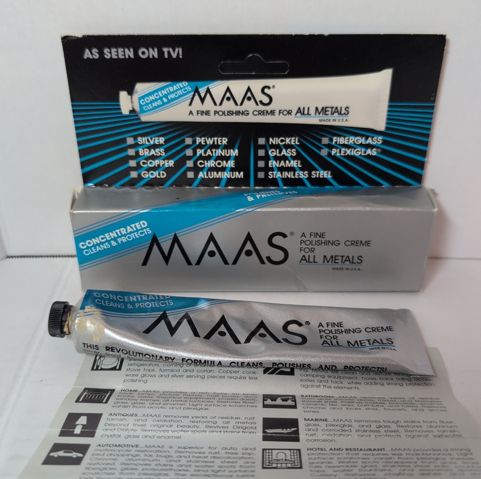 2oz Tube Maas Metal Polish Creme – Used 1.35 Oz Remain