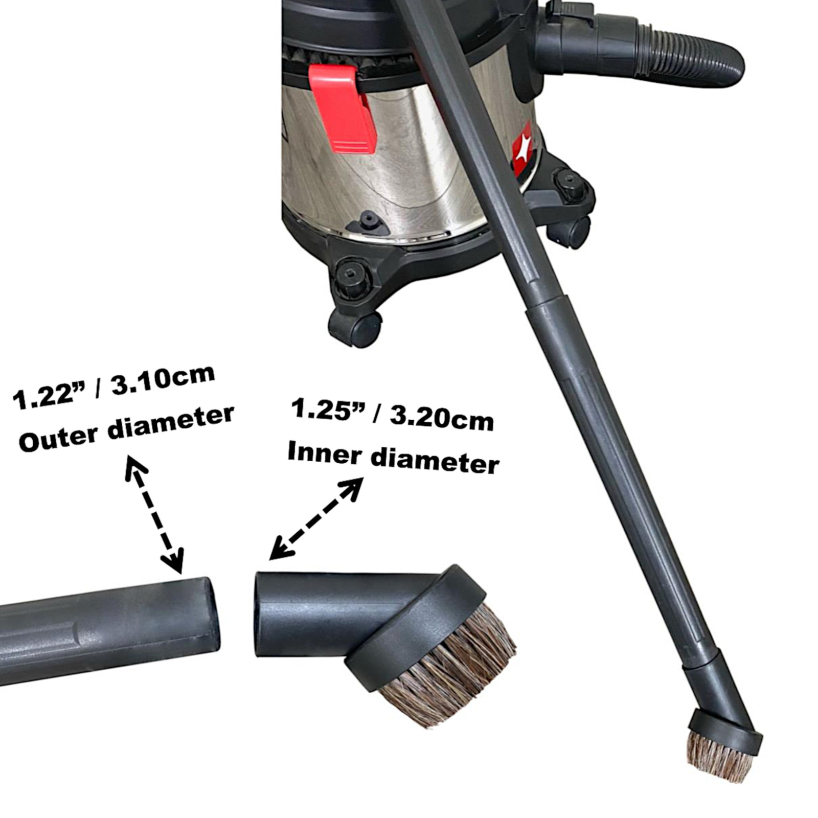 Refuelergy Round Vacuum Cleaner Attachment Dusting Brush Tool 1.25″ 1-1/4″ 32mm