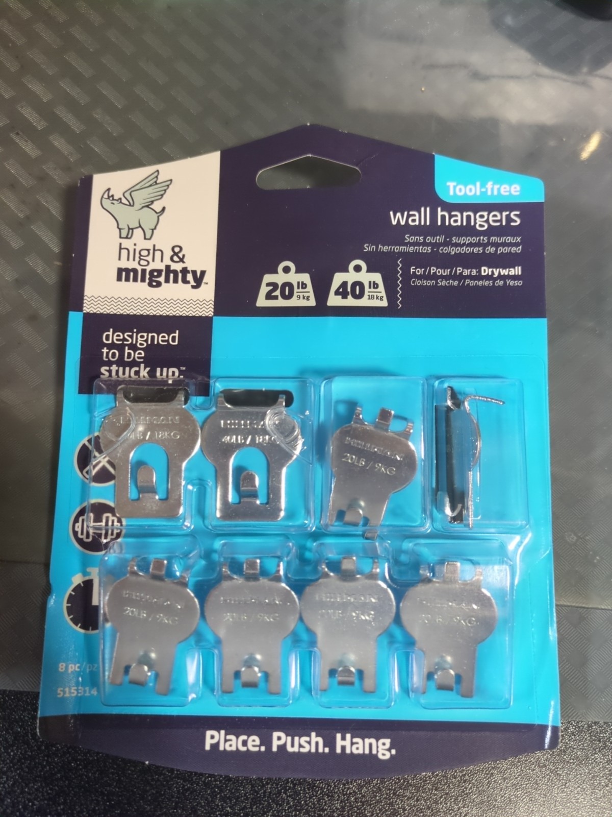 High and Mighty Wall Picture Hangers 11 Pks (32 Hooks) For Drywall 40lb #C4