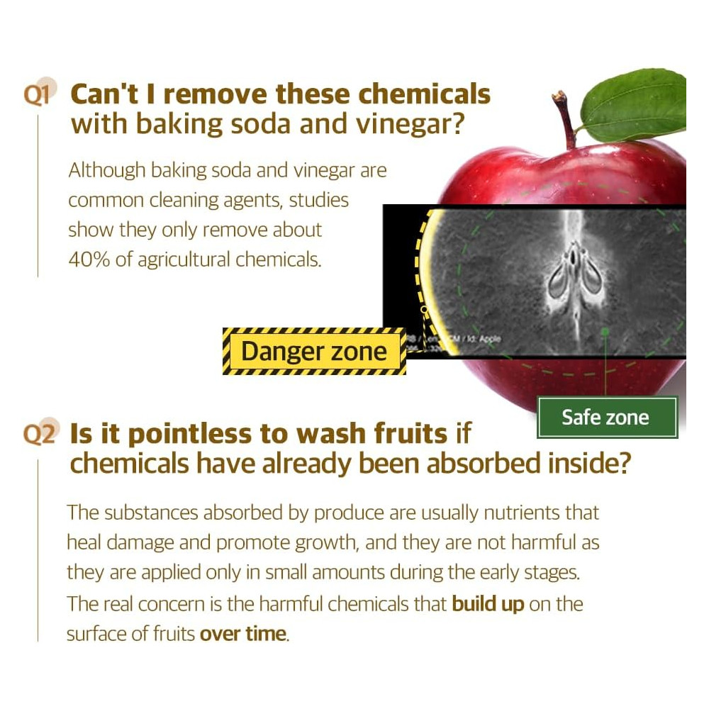 RENOVEA Fruit & Vegetable Wash 150g (5.3oz) Single Ingredient Produce Cleaner