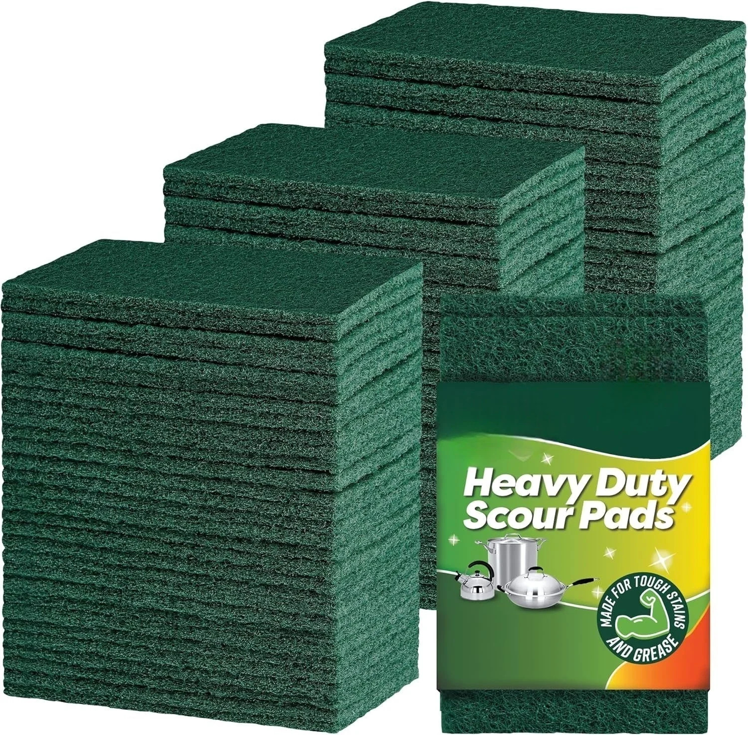 10-200Pcs Scrub Pads Household Kitchen Oil Removal Dishwashing Pot Pads Scratch