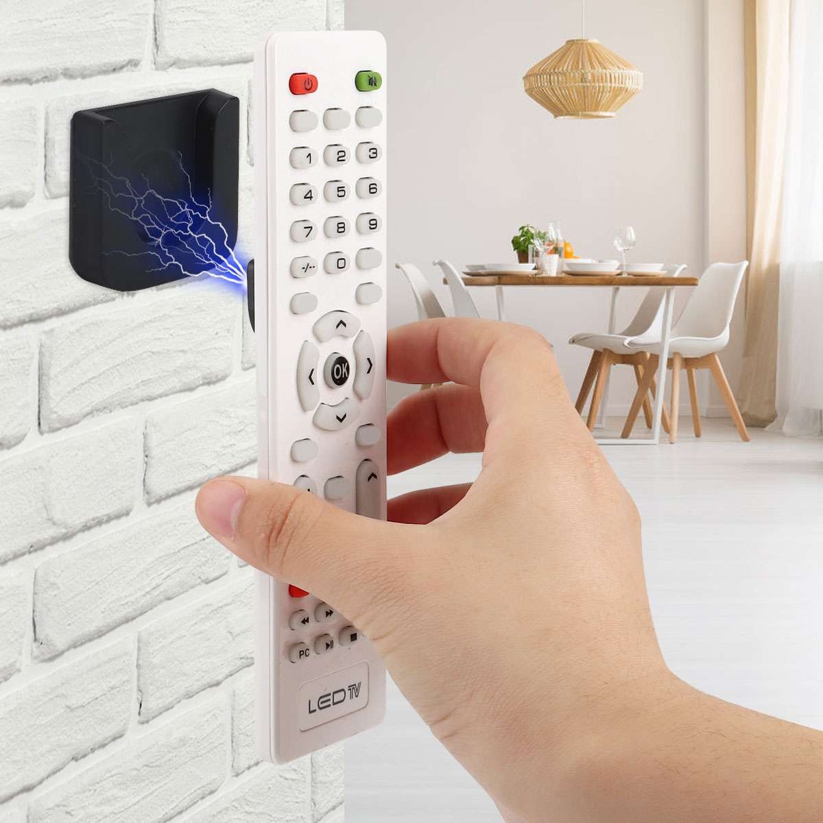 2in1 Set Remote Control Holder for Wall Magnetic Self-Adhesive Remote Organizer