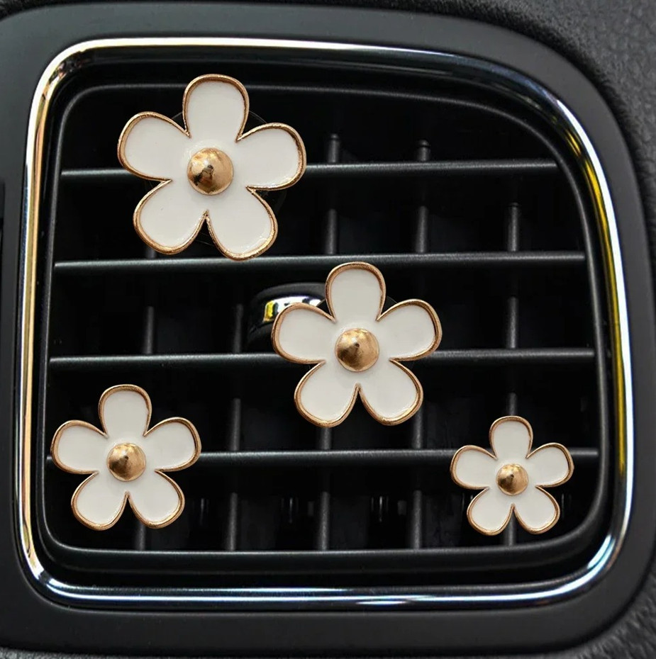 4 pcs Car Vent Perfume Clips Cute Flower Air Freshener Aromatherapy