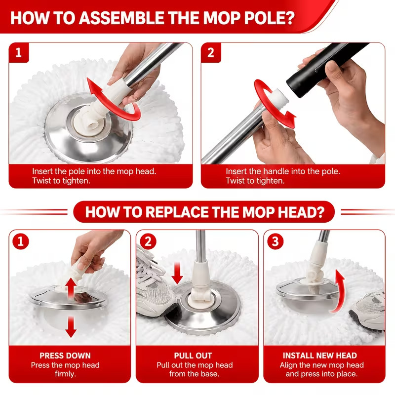 Mop And Bucket Set, Spin Mop And Bucket System, Spin Mop Bucket