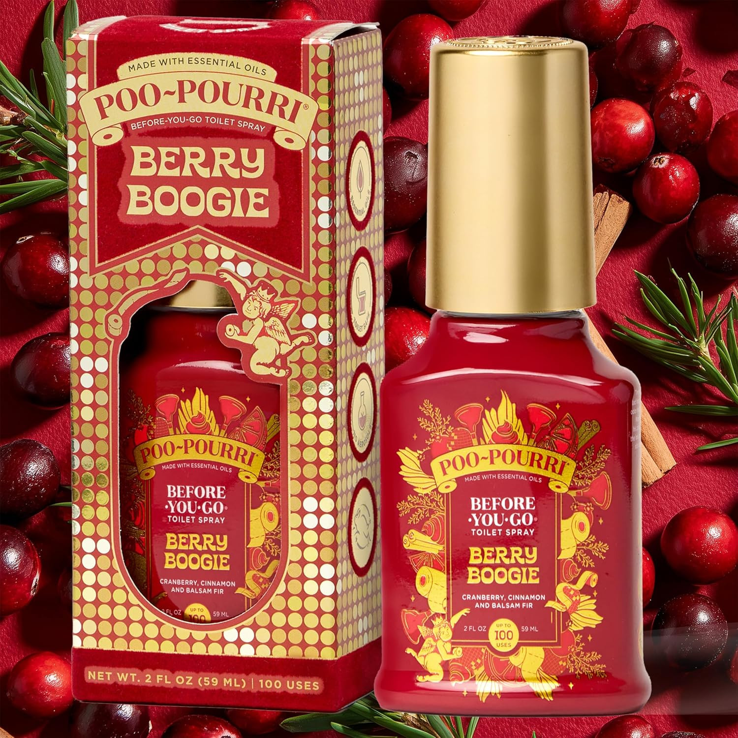 2X Poo-Pourri Holiday Before-You-Go Toilet Spray, Berry Boogie, 2 Fl Oz