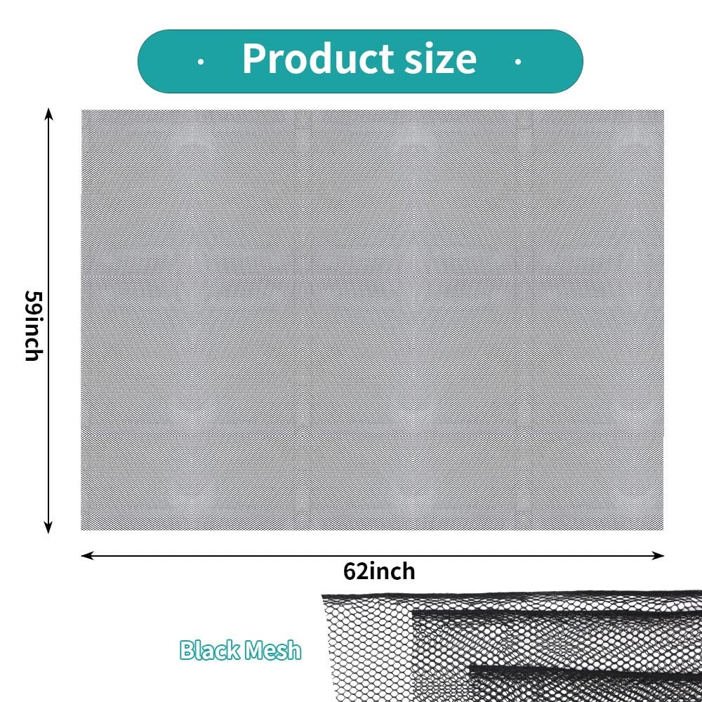 Mesh Netting Soft Slightly Stretchy Fabric 62 x 59 Inch Black