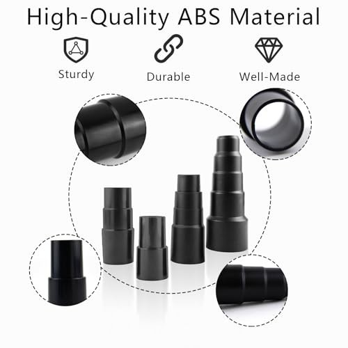 4-Pcs Vacuum Hose Adapter Kit – Reducer Connectors for Wet Dry Shop Vac, 25-42