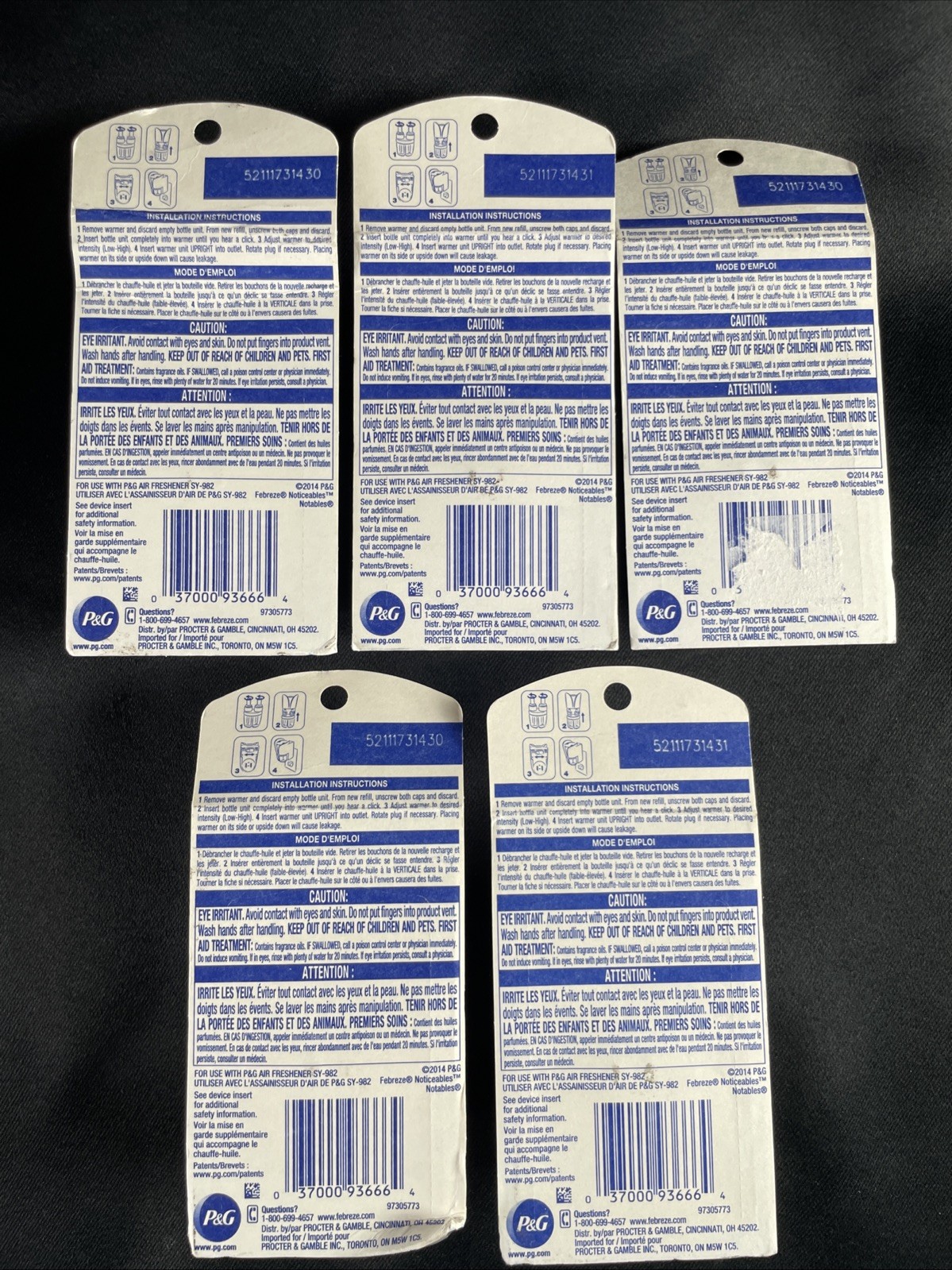 5 Febreze NOTICEables Scented Oil Refill Autumn Charm ~ Spiced Rum/Pear Tart