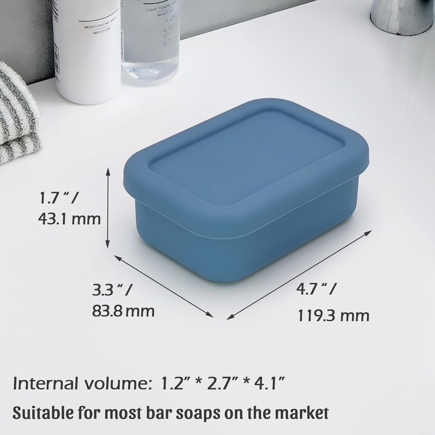 Leak Proof Silicone Travel Soap Case with Drain Pad, Shatterproof Compact Bar