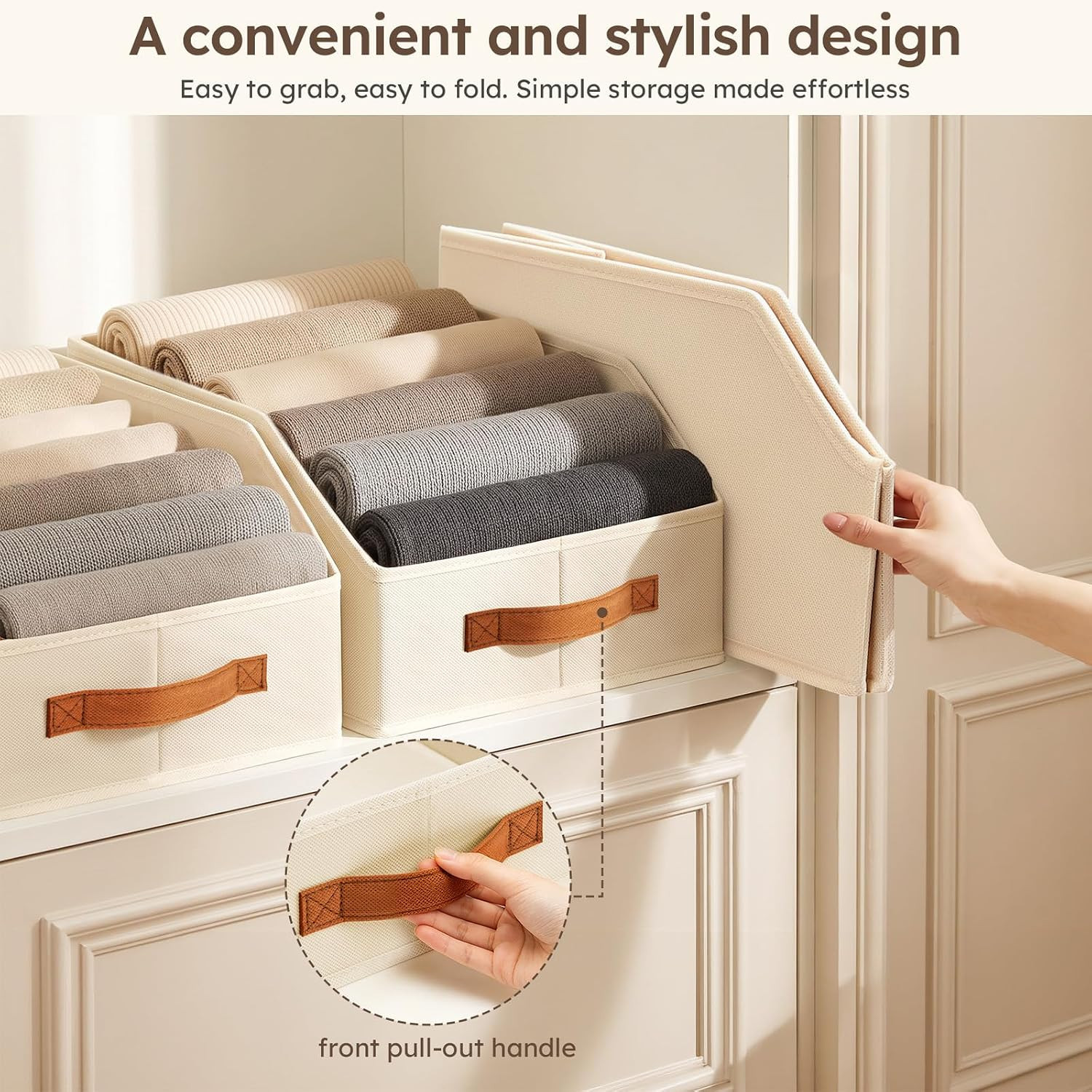 Fabric Storage Bins for Organizing – 6 Pack Large Trapezoid Collapsible Storage