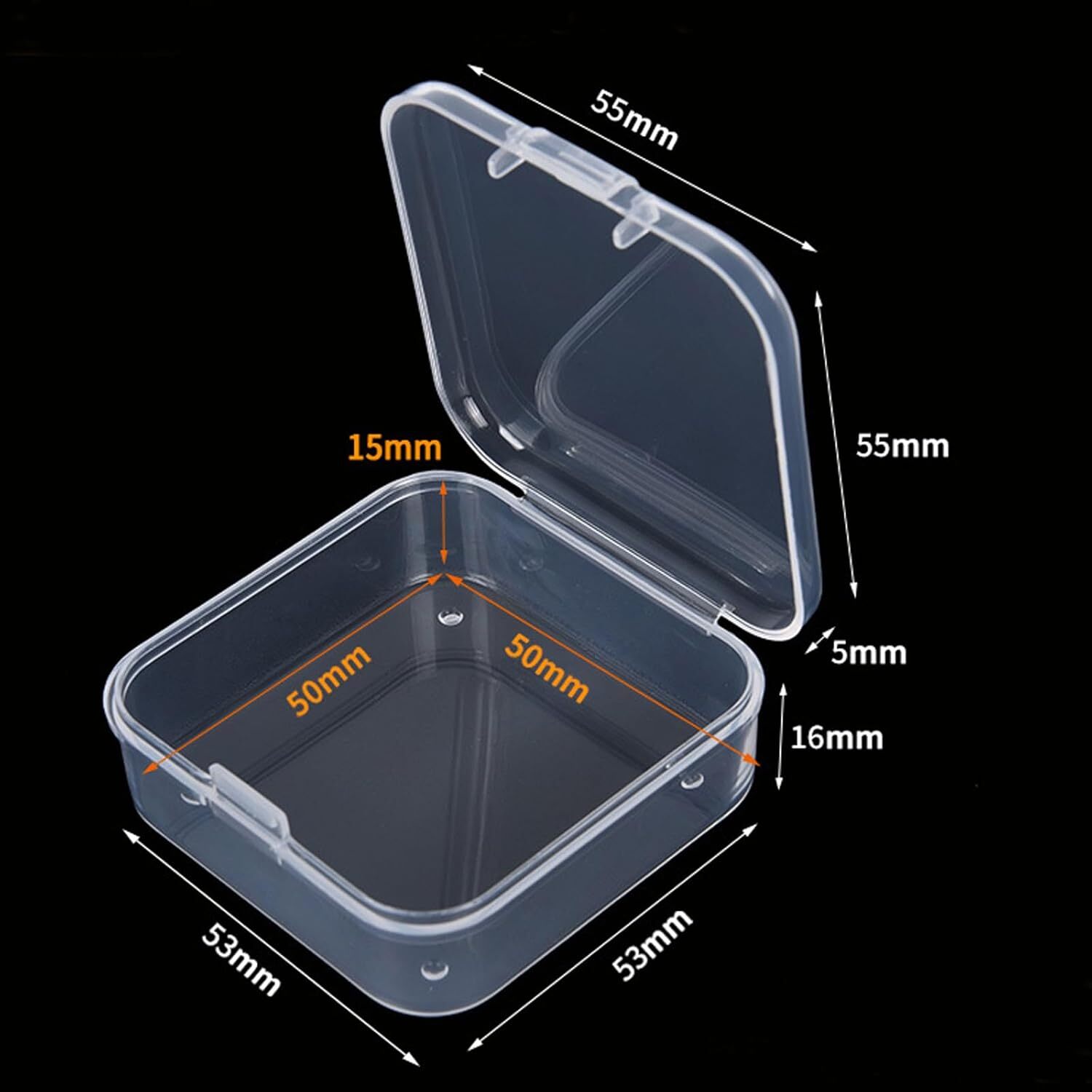 12x Small Plastic Storage Boxes Container Square Box Coins Screws Jewelry Crafts