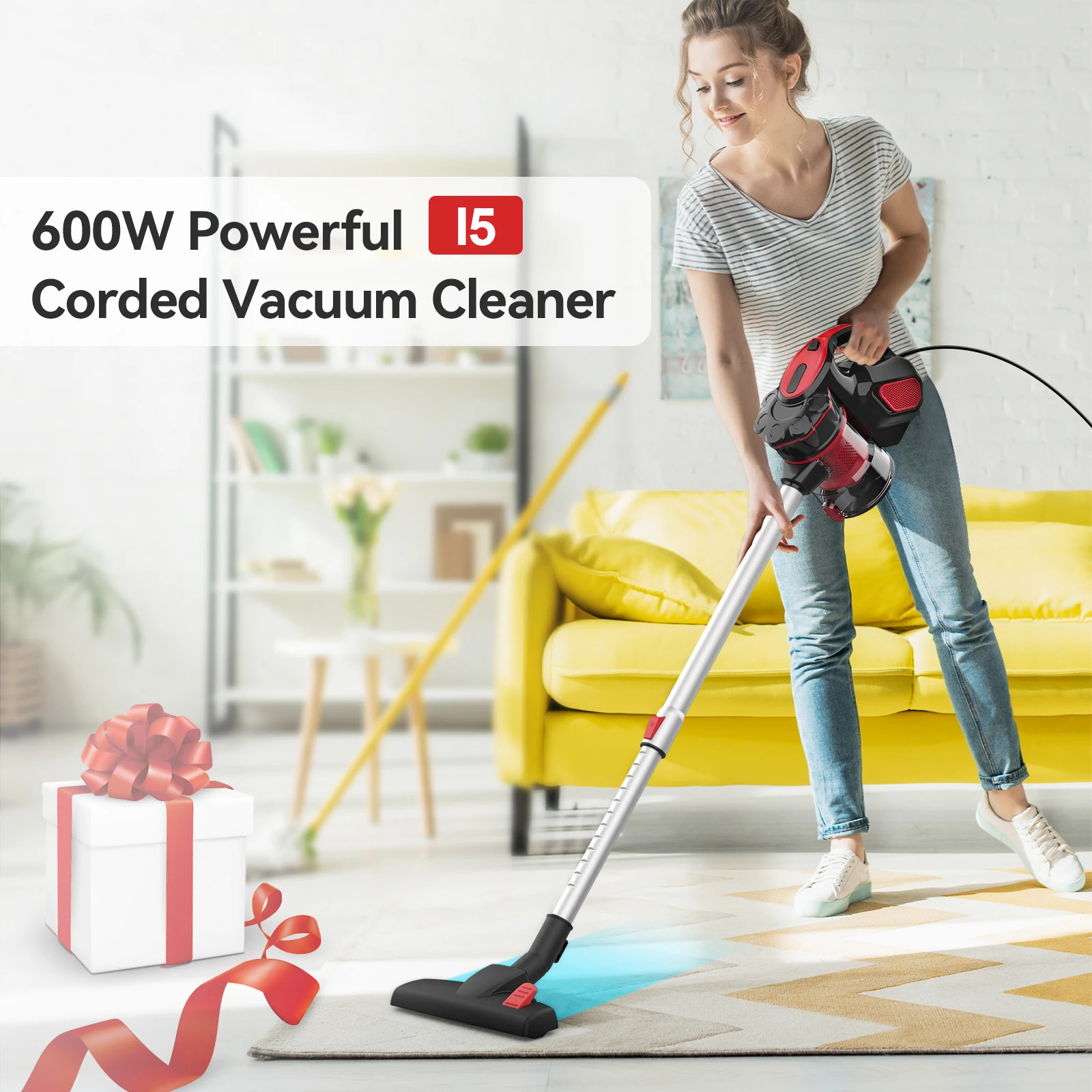 INSE I5 Corded Vacuum Cleaner 600W 18000Pa Powerful 2-in-1 HEPA Filters Handheld