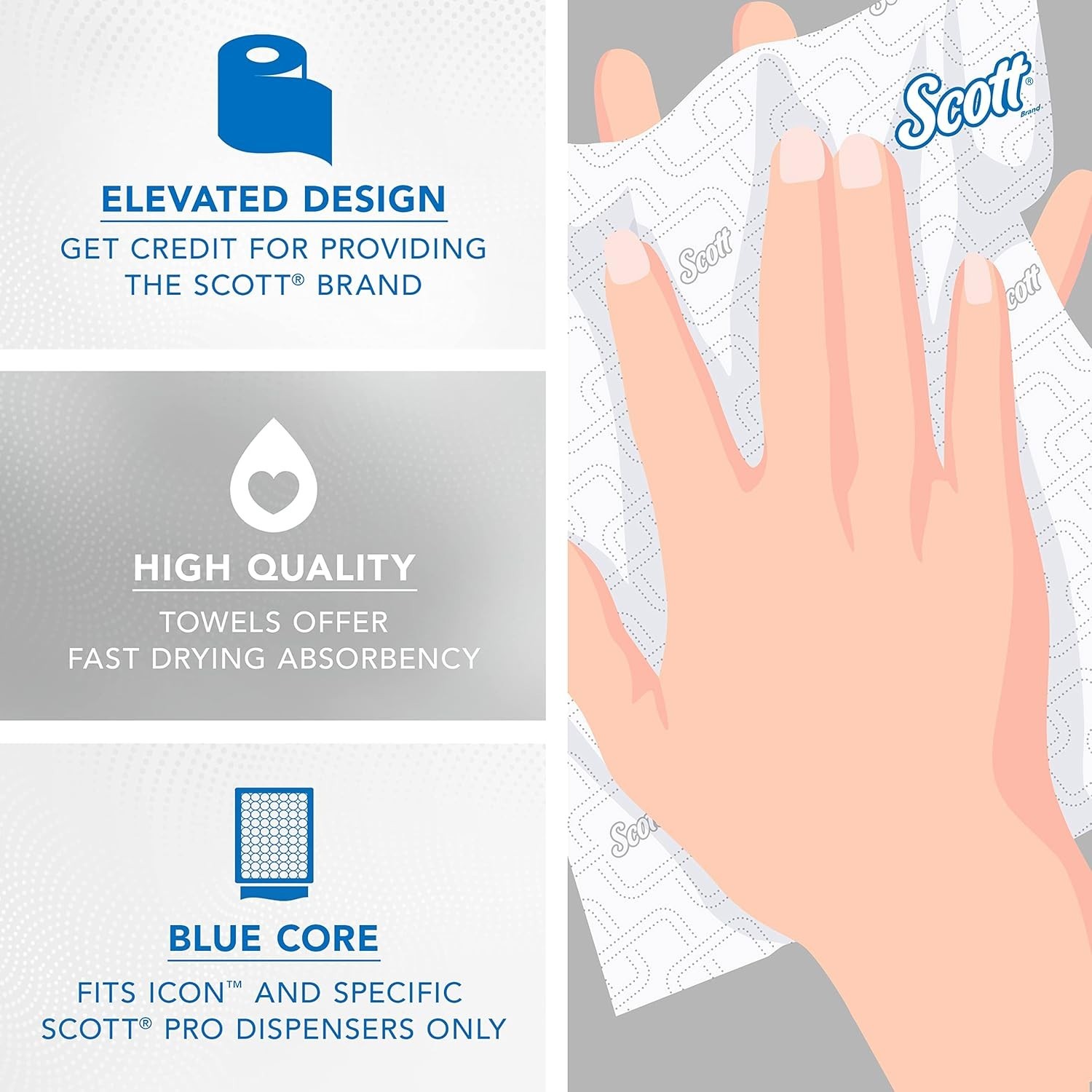 High-Capacity Hard Roll Paper Towels, Bulk 25702, Hardwound, Elevated Design,…