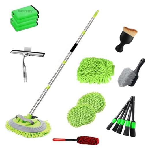 62″ Car Wash Brush Kit 20Pcs – Chenille Microfiber Wash Mop Mitt