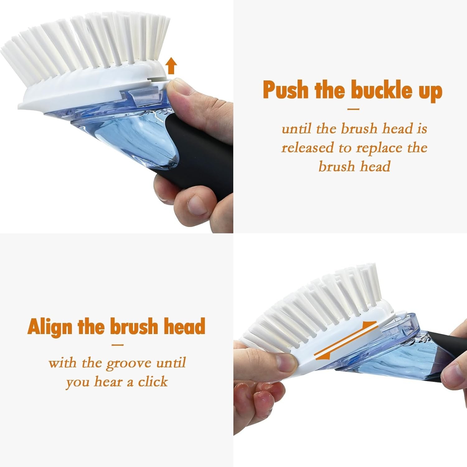 Soap Dispensing Replacement Dish Brush Storage Set with 2 PCS Brush Refills &…