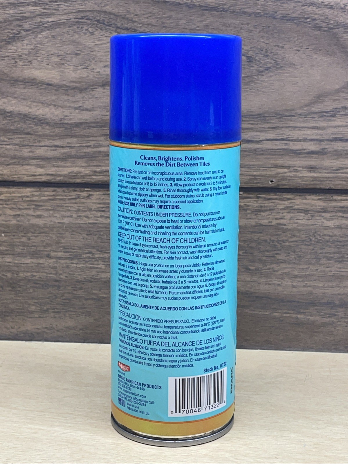 Vintage Tile & Grout Magic Aerosol Cleaner Spray Can 13oz ~ Polishes & Brightens
