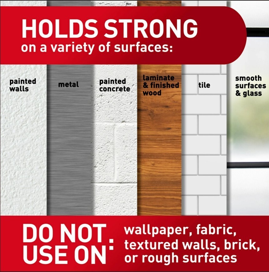 Command Damage-Free Adhesive Strips – Double Pack (8 Small, 4 Medium, 4 Large pe