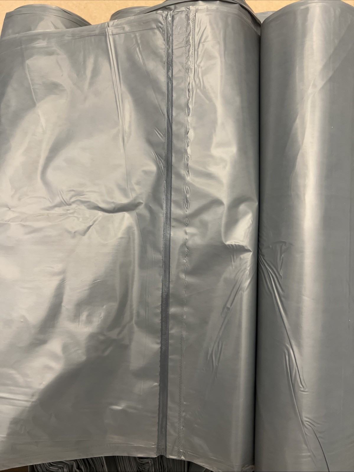 1.1-mil Can Liners, 43″ x 48″, 56 Gallons, Gray, 10 Rolls Of 10 Bags Each NEW