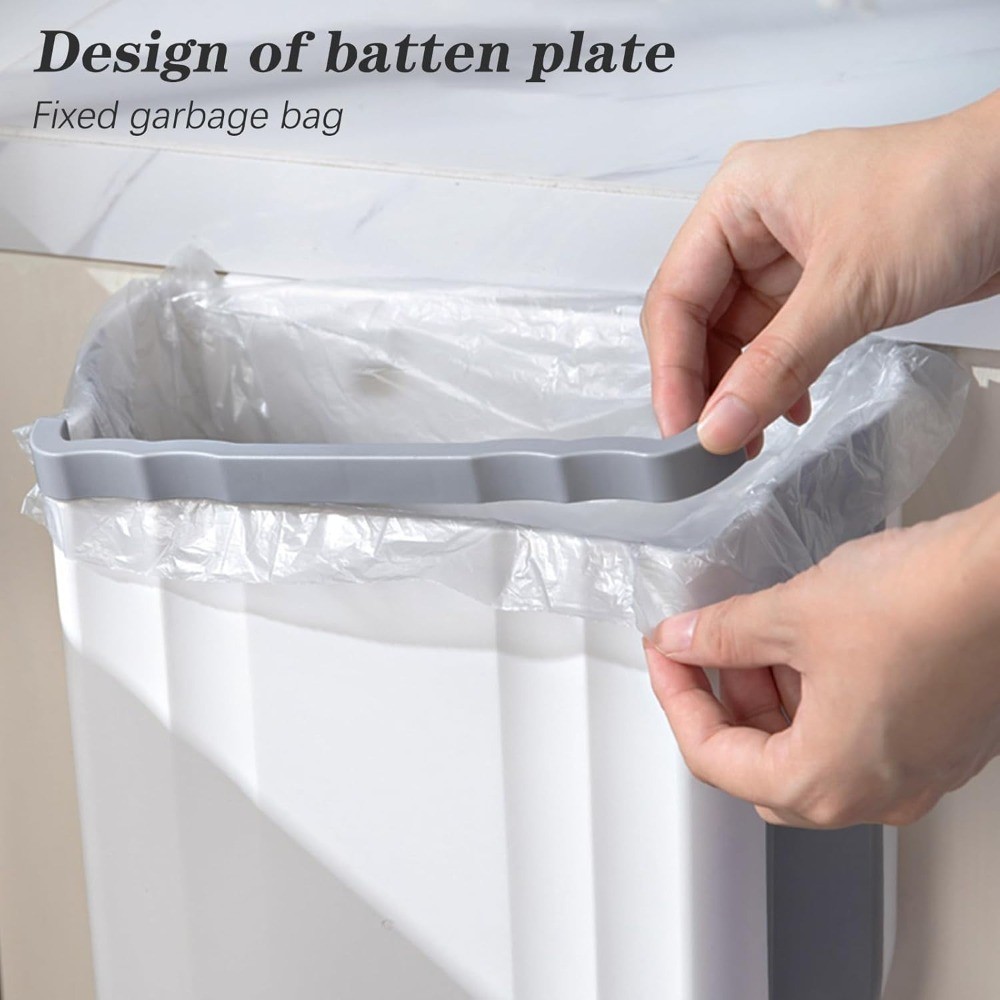 Foldable Hanging Kitchen Trash Can Counter Top Cabinet Mounted 2.4 Gallon Small
