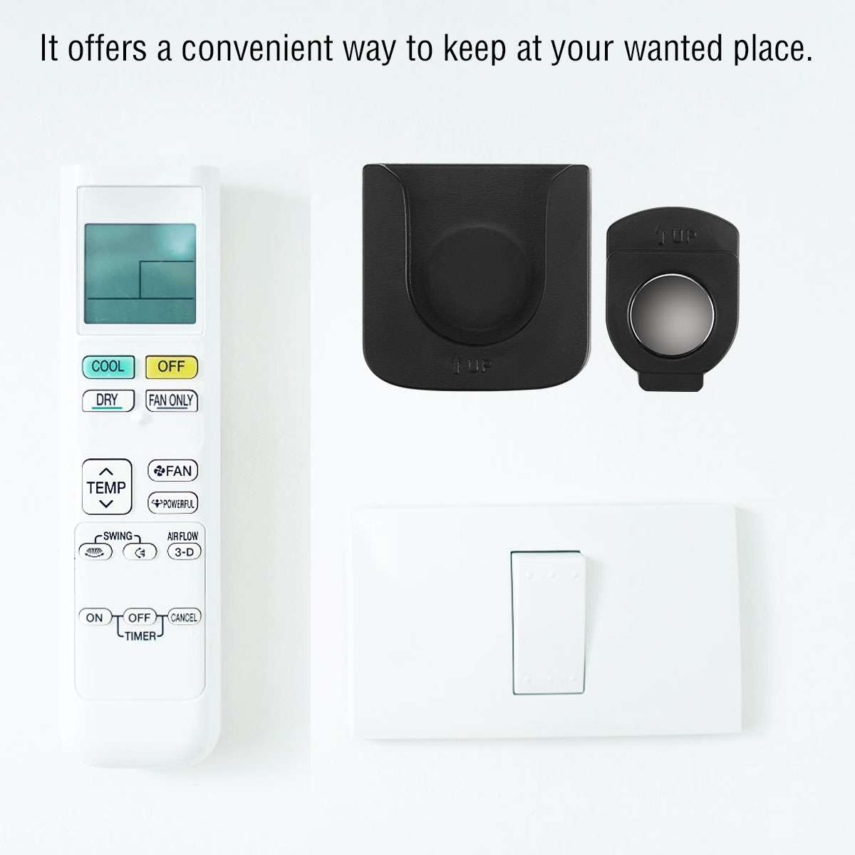 2in1 Set Remote Control Holder for Wall Magnetic Self-Adhesive Remote Organizer
