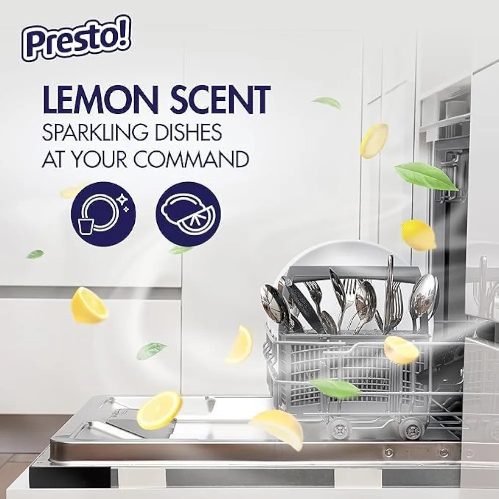 140 Presto! Triple Action Dishwasher Pacs, Fresh Scent, Amazon Brand 2x 70 Count