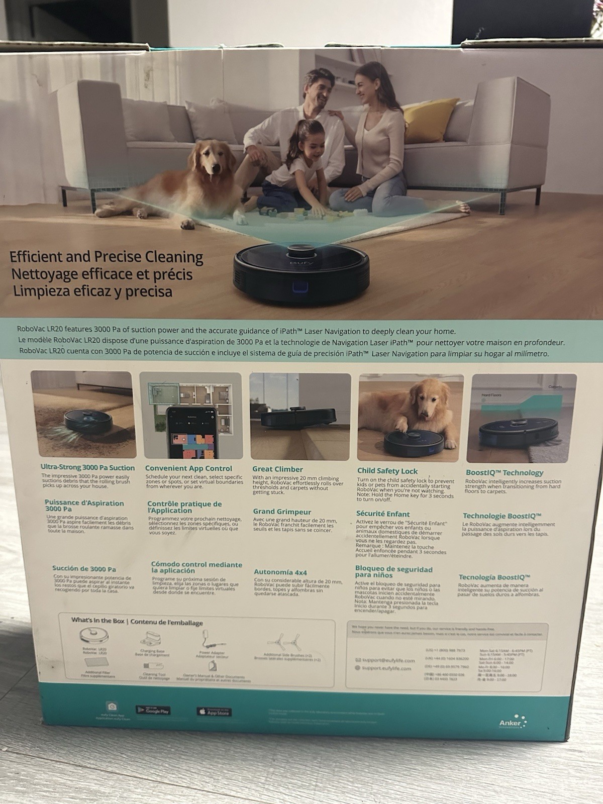 eufy RoboVac LR20 3000Pa Robotic Vacuum Laser Nav App Control Alexa Black