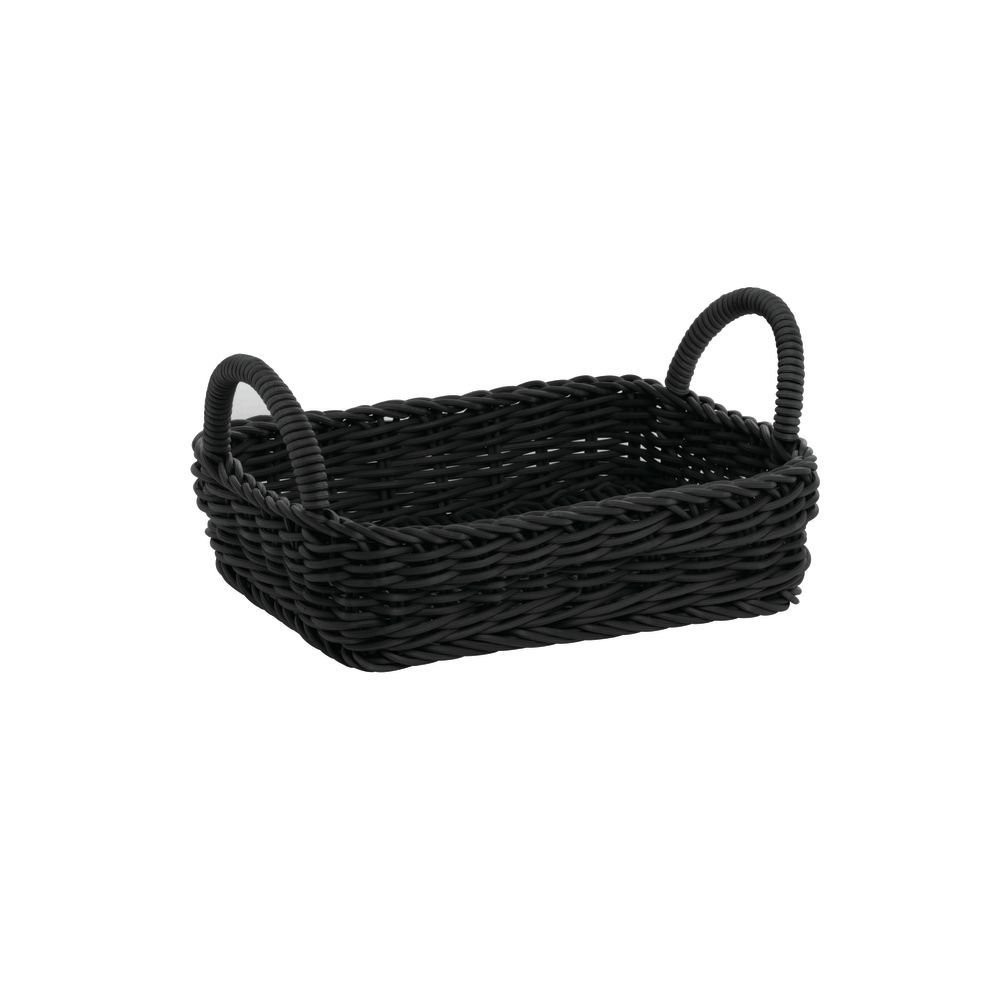 HUBERT® Black Basket Tray with Handle – 8 3/4″L x 11 1/2″W x 3″D