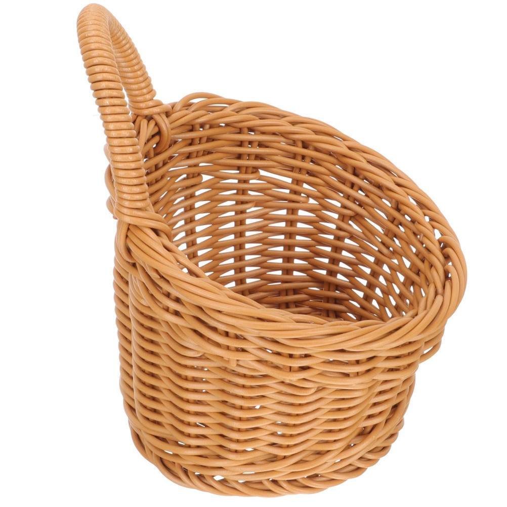 Woven Wall Storage Basket in Khaki for Kitchen Fruits Vegetables and Seasoning