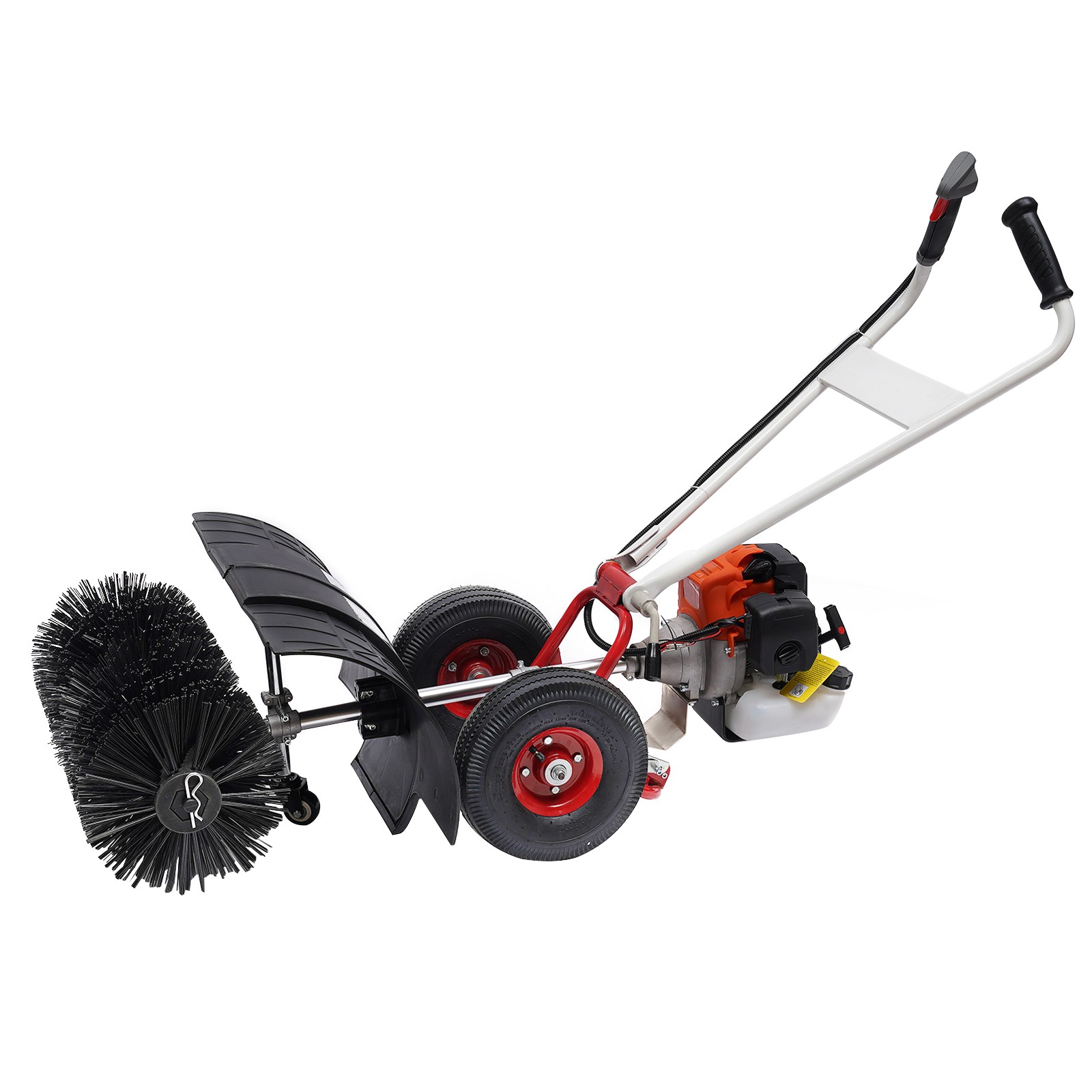 Walk Behind 52cc Power Broom Snow Driveway Sweeper Cleaner Artificial Grass USA~