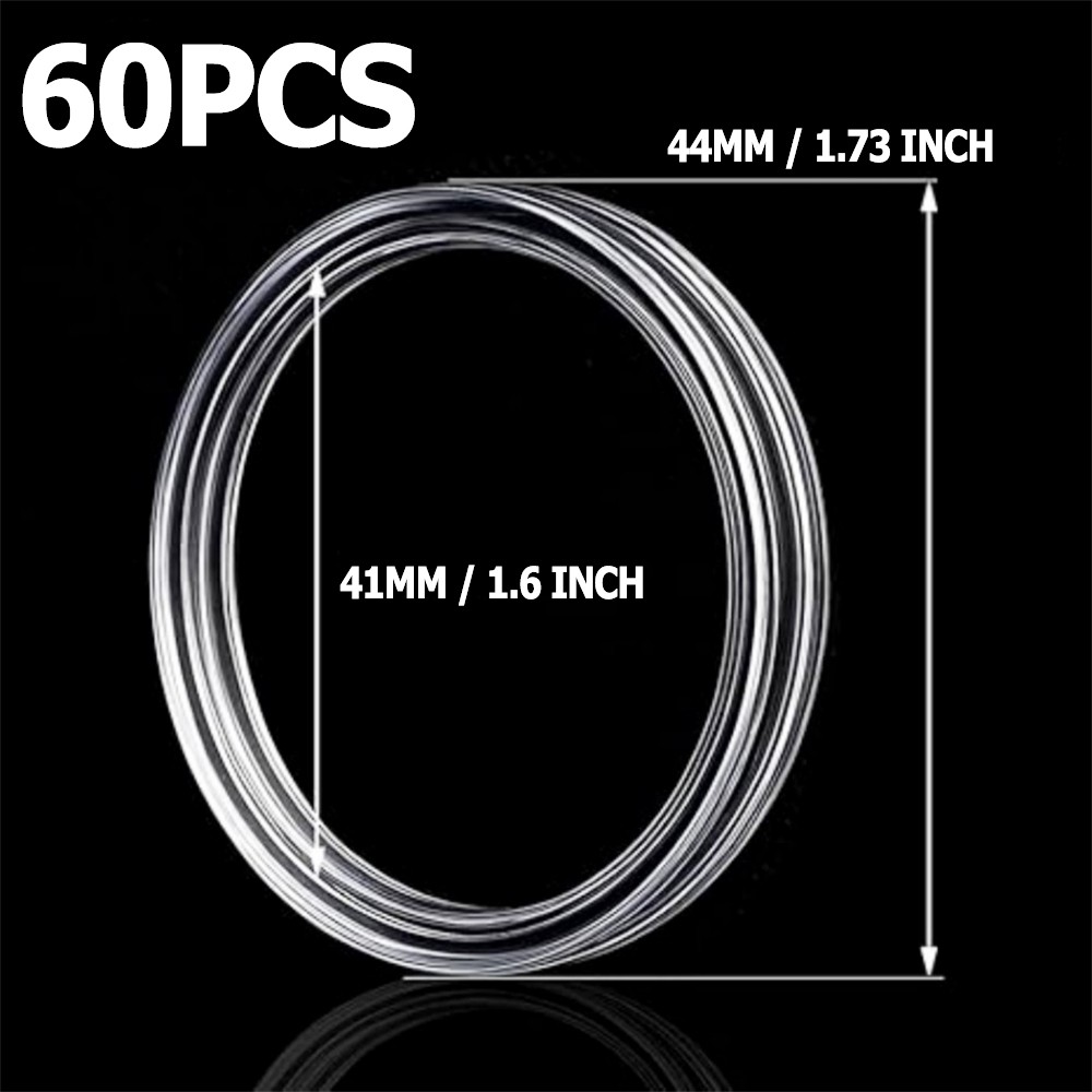 60 Pack 41mm Clear Coin Capsules For Morgan Silver Dollar Half Dollar Coins US