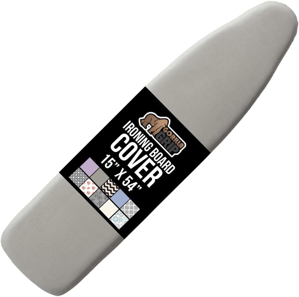 GORILLA GRIP Ironing Board Cover 15×54 Silver Silicone 400°F Scorch Resistant
