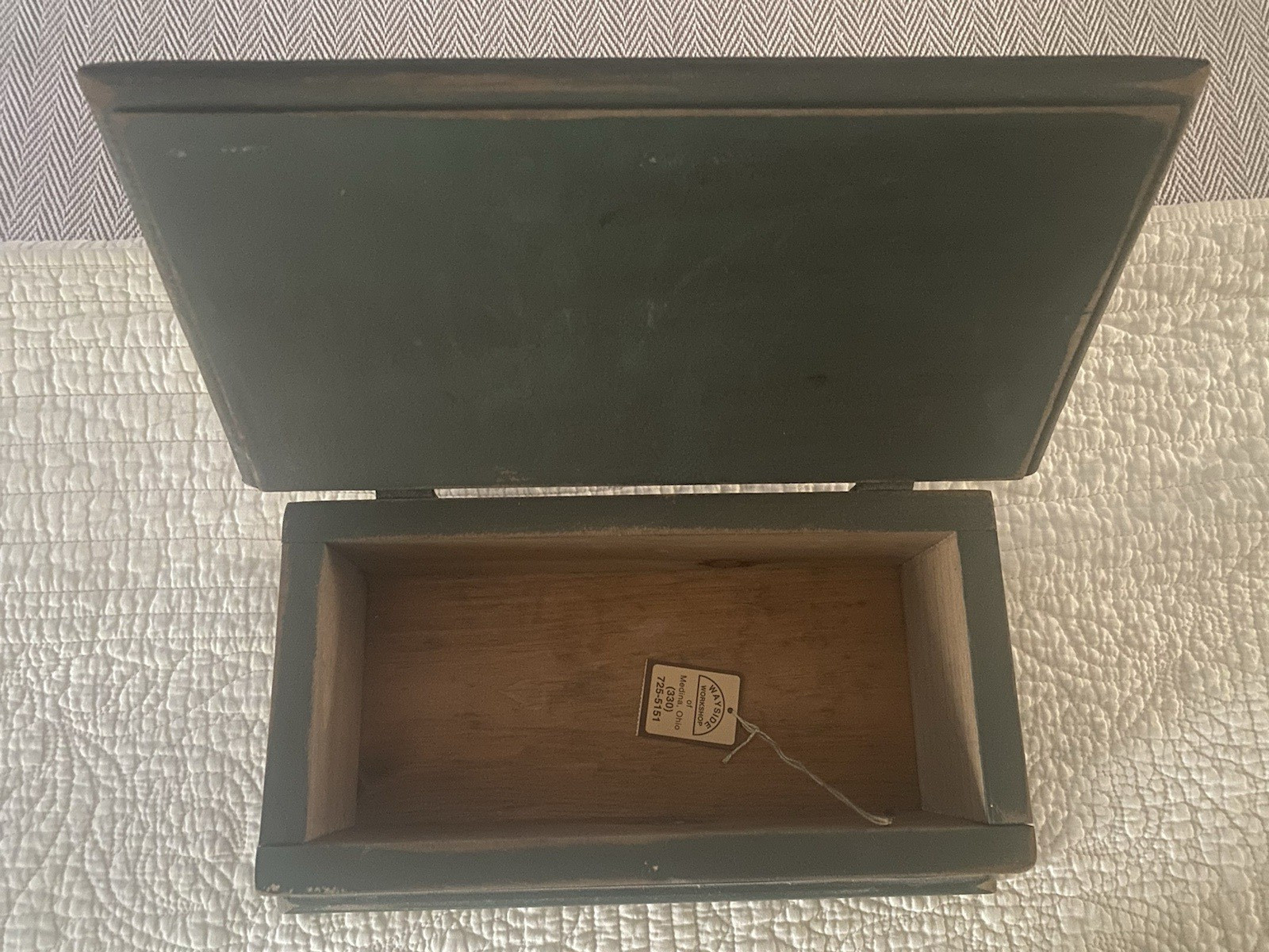 Decorative Memories Rustic Wooden Keepsake Box Hinged, See Pictures