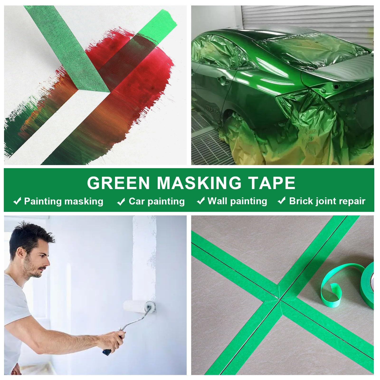 Painters Tape 0.75 Inch – Green Paint Tape 10 Rolls x 0.75 Inch x 55 Yards – …