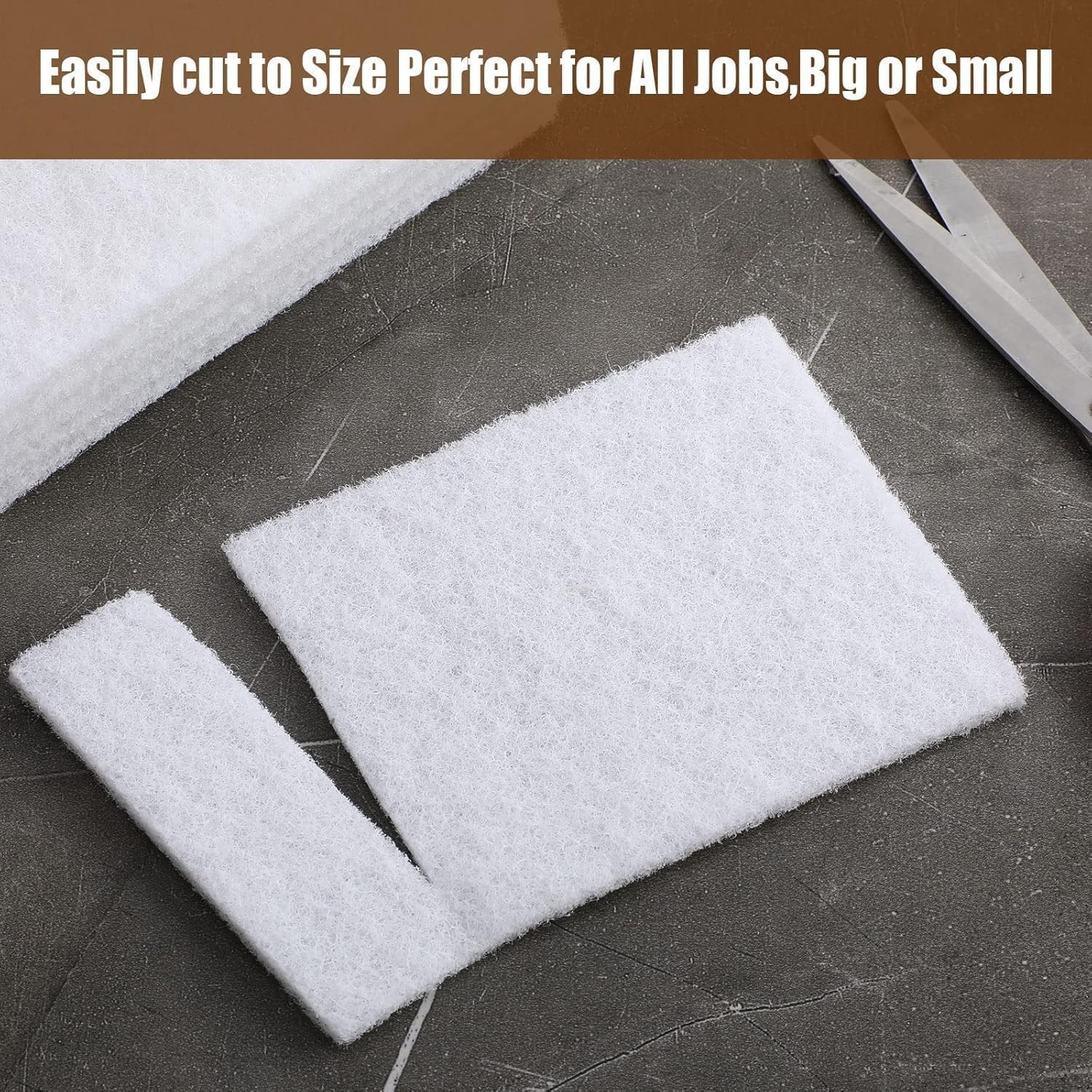 40 Pack Non Scratch White Scrubbing Pads Light Duty Multi Surface Cleaning