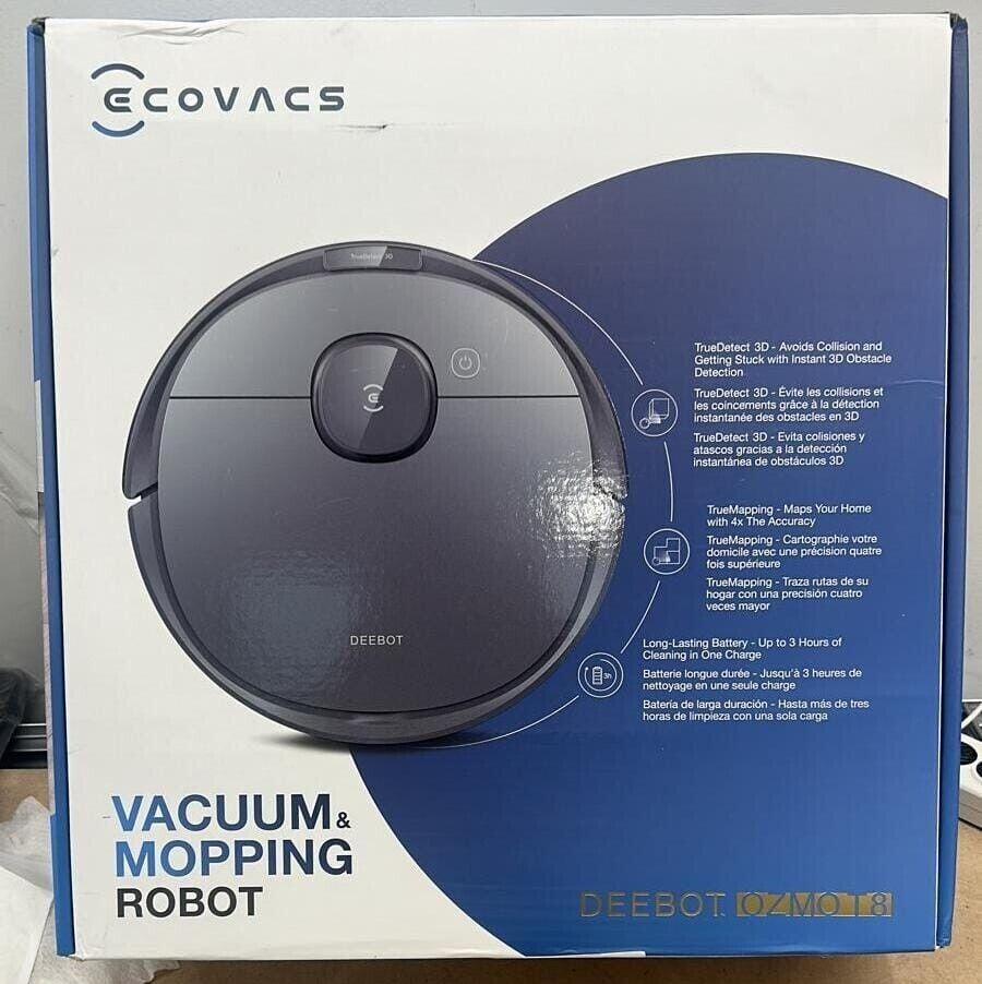 ECOVACS Deebot Ozmo T8 Robot Vacuum Cleaner & Mop Black Used