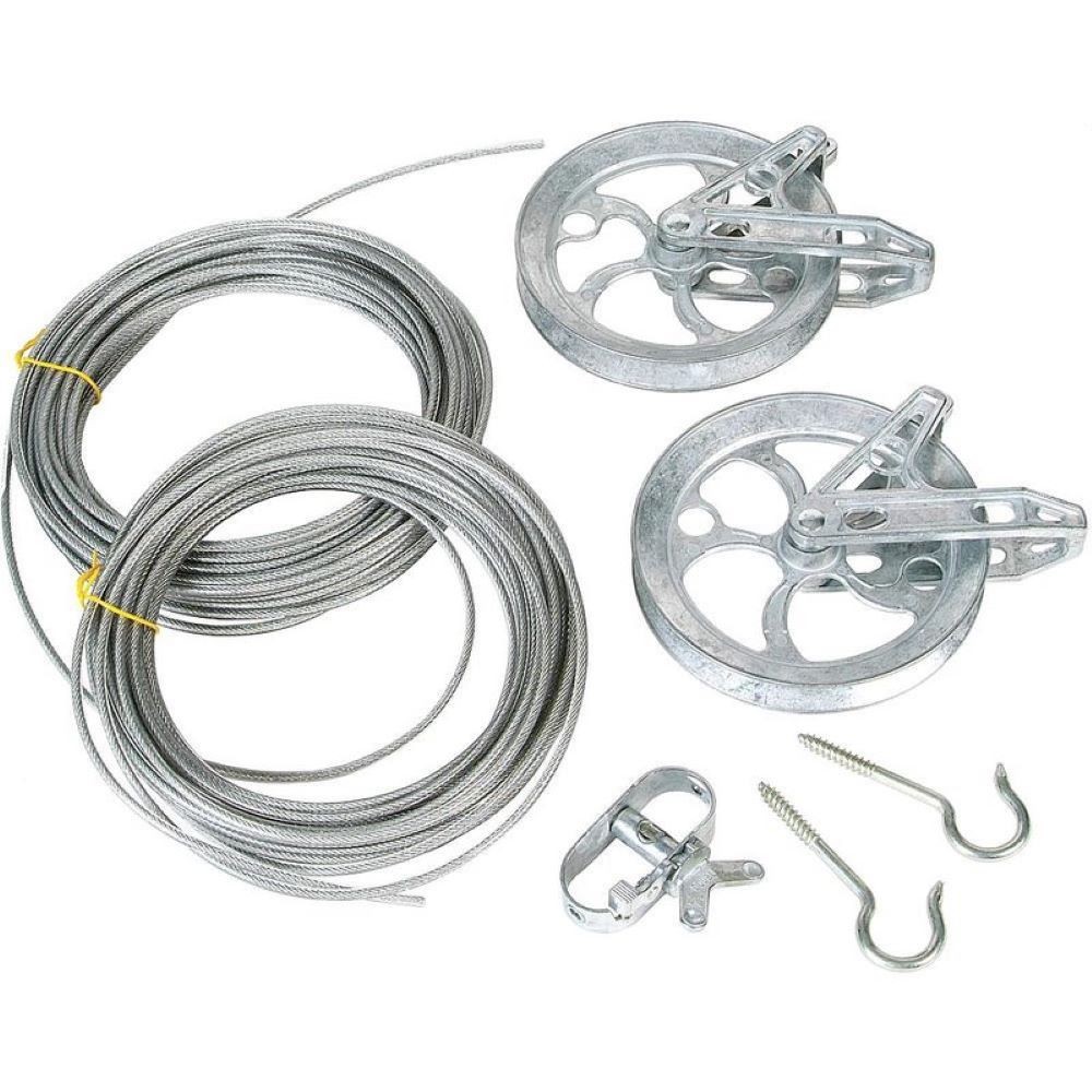 Lehman’s Complete Clothesline Set, Stranded Wire Clothesline and Zinc Pulleys