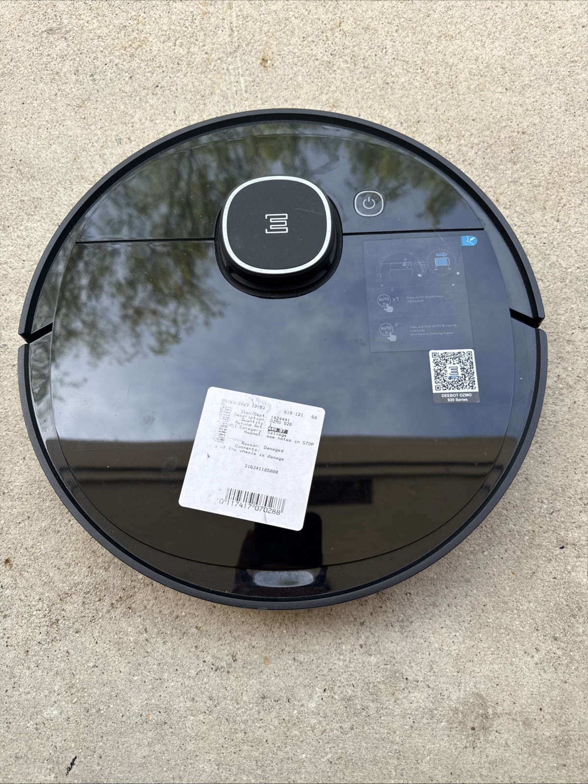 DEEBOT OZMO Robot Vacuum For Parts