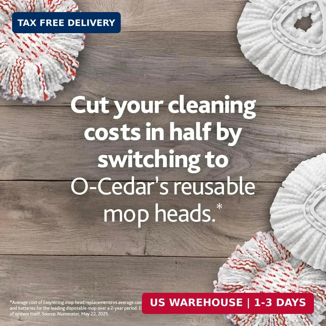 O-Cedar EasyWring Microfiber Spin Mop, Bucket Floor Cleaning System, Red, Gray,