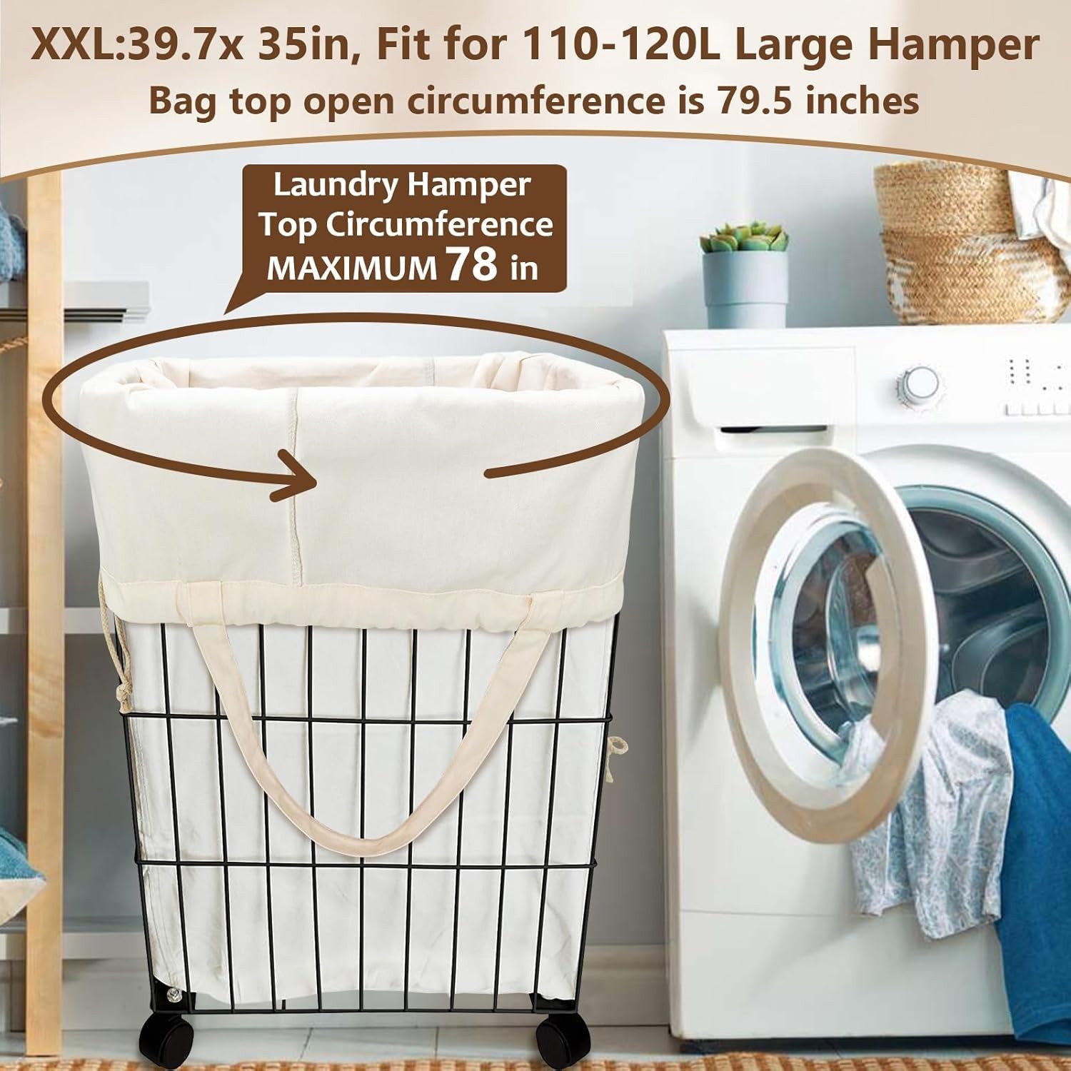 Extra Large Canvas Laundry Bag choose size, Heavy Duty Washable Sack with Handle