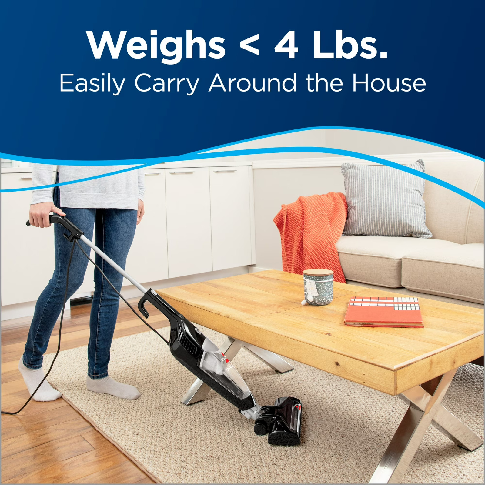 BISSELL 3-in-1 Turbo Lightweight Corded Stick Vacuum Handheld Cleaner Black 2610