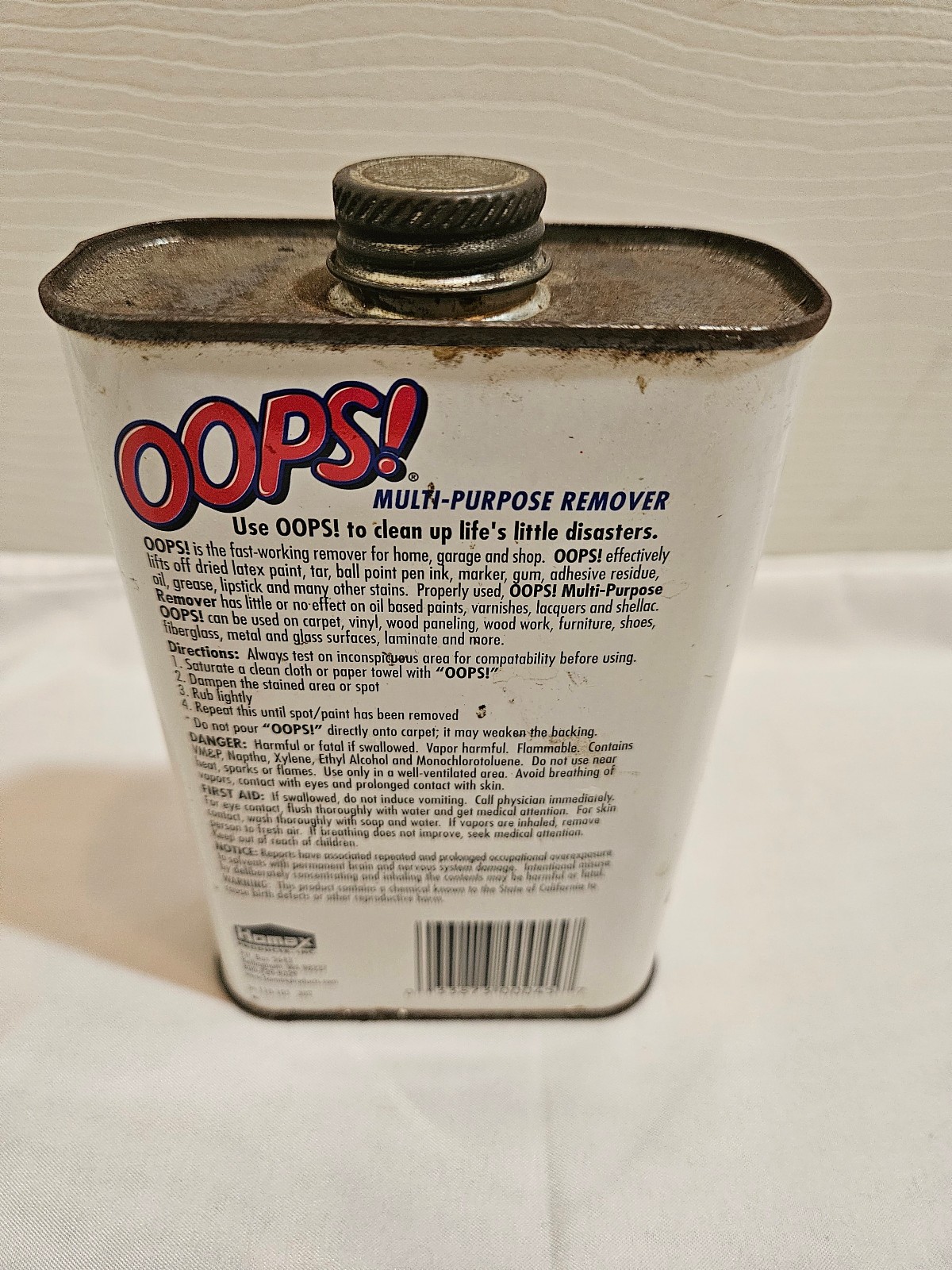 Vintage OOPS! Multi-Purpose Remover Tin Can Homax Products Empty 1pint