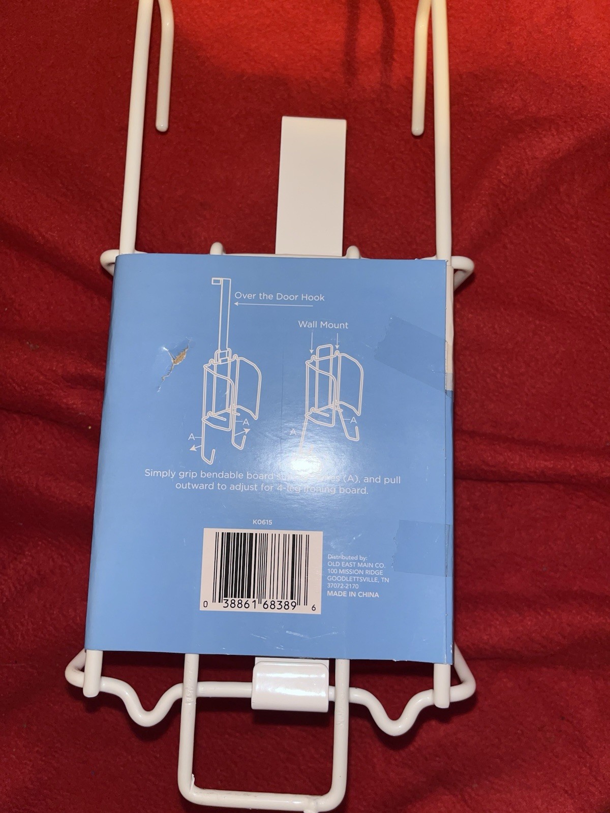 TrueLiving Iron Caddy Over-the-Door/Wall Mount Iron Holder, White Metal K0615