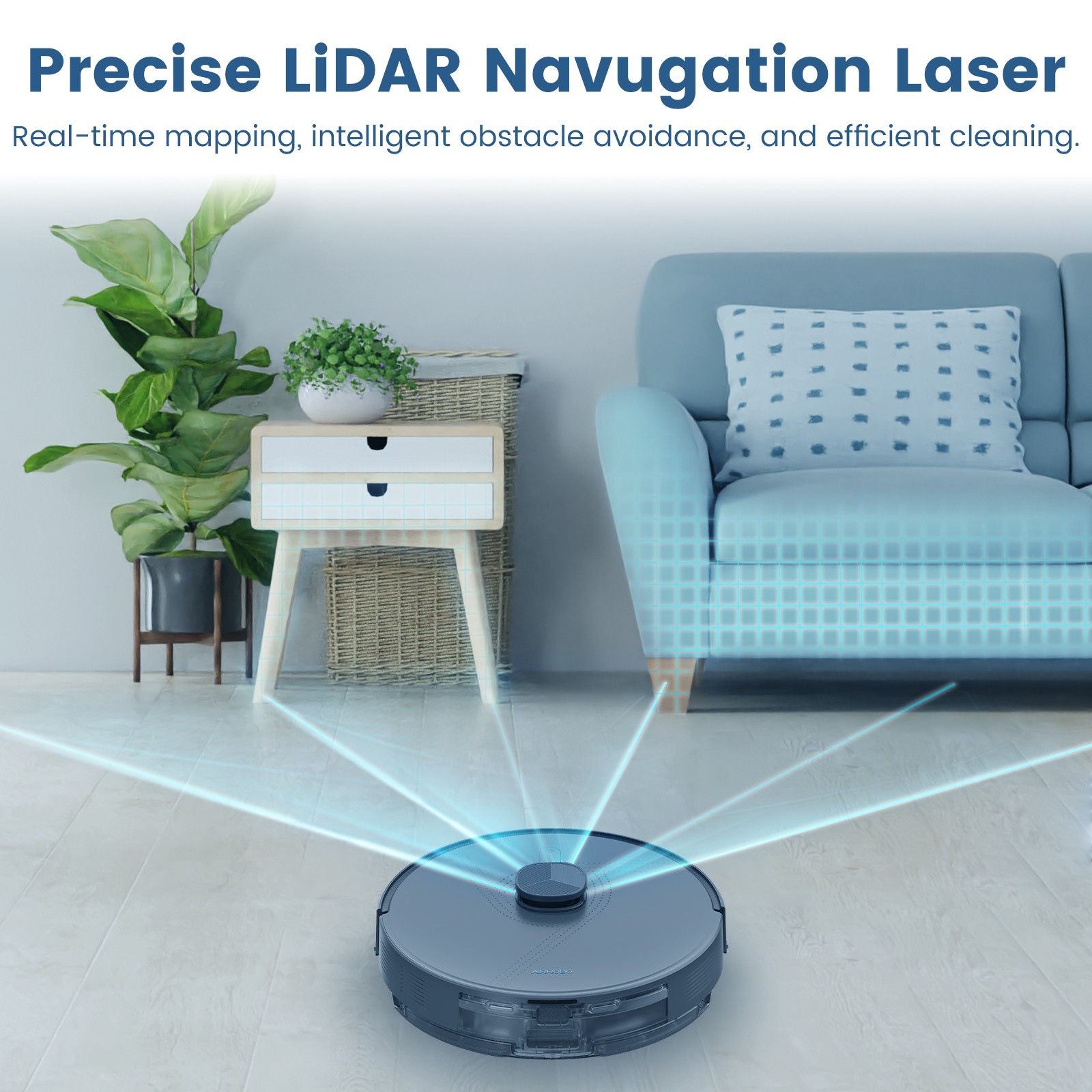 Refurbished AIRROBO L50 Robot Vacuum and Mop Cleaner Self Emptying 10000Pa 4 hrs