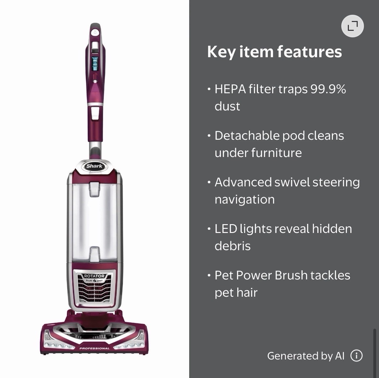 Shark NV752 Rotator Powered Lift-Away TruePet Upright Vacuum – NEW – SHIPS TODAY