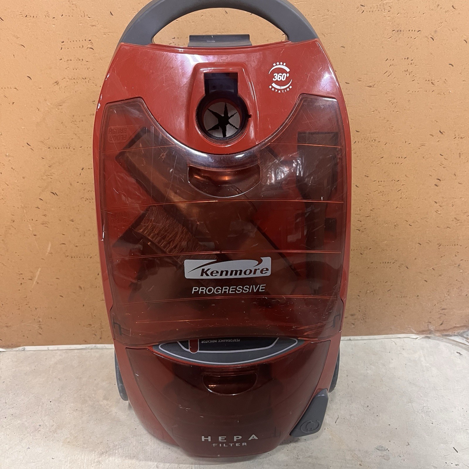 Kenmore Progressive 116 True HEPA 360 Canister Vacuum Canister Red And Hose