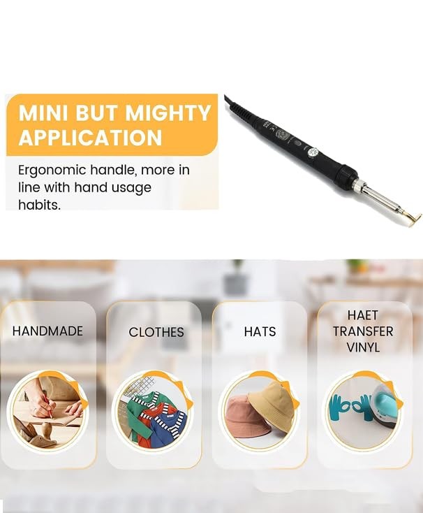 Mini Iron, 80W Small Iron for Crafts Patches Shoes Hats, Adjustable Temperatu…
