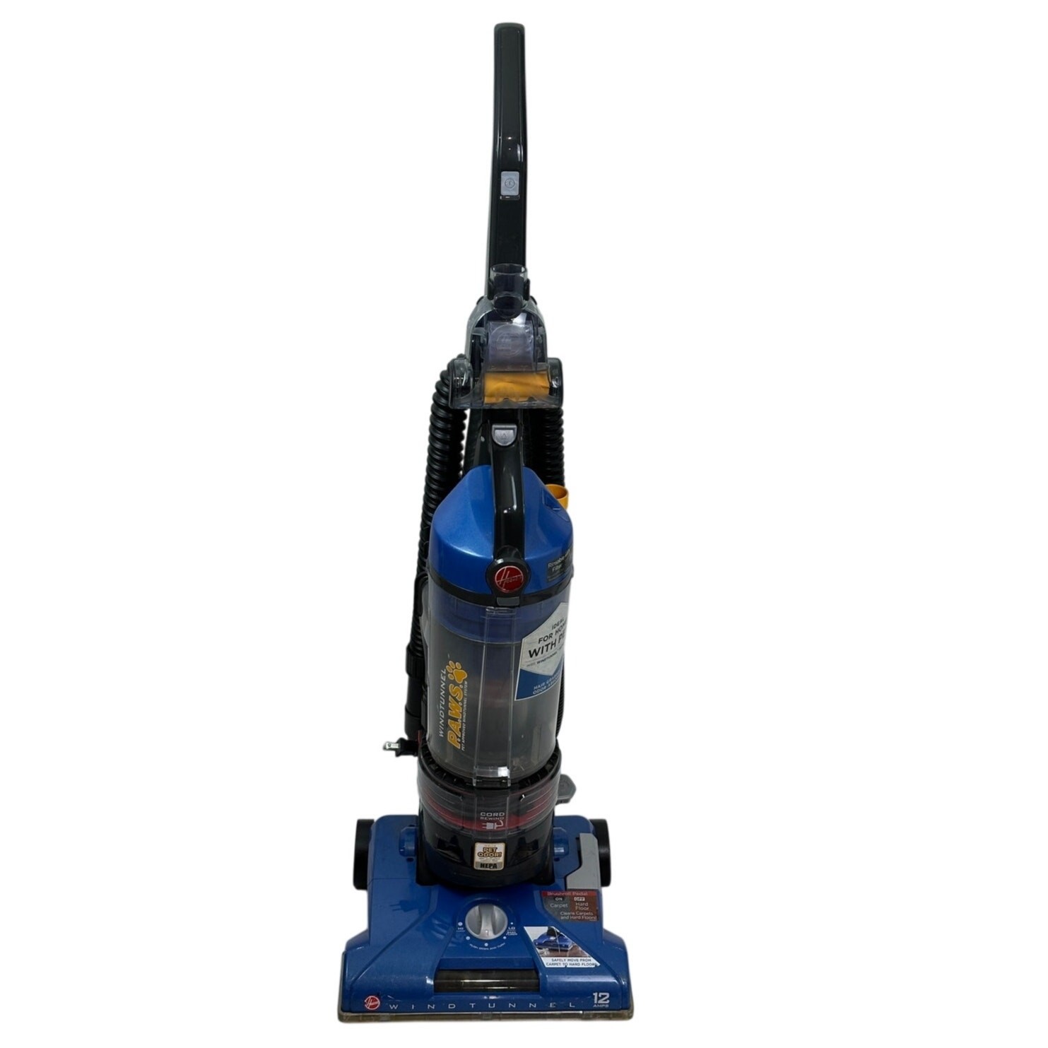 Hoover WindTunnel Paws Rewind HEPA Bagless Upright Vacuum Pet Carpet Hard Floor