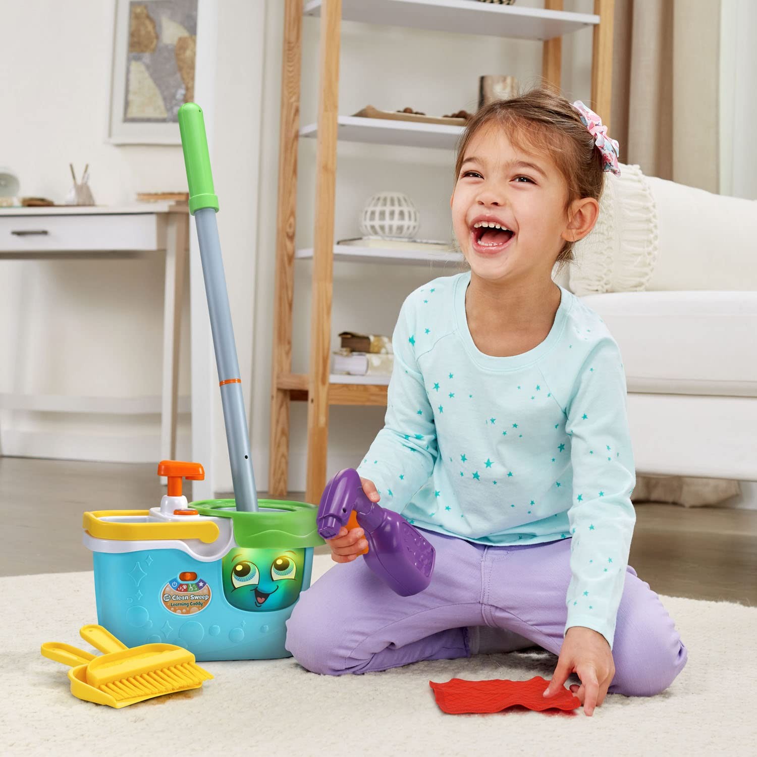 Clean Sweep Learning Caddy, Kids Mop and Broom Cleaning Toy Set for Ages 3-5,…