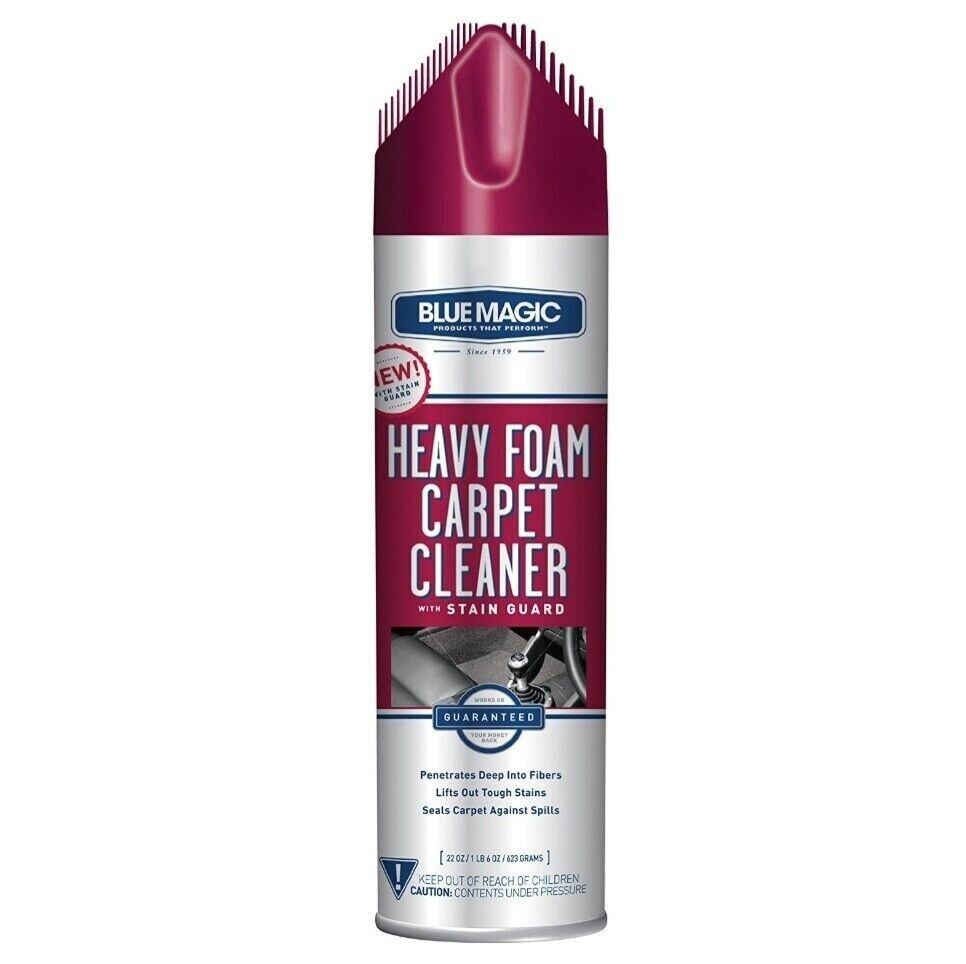Blue Magic 912 Heavy Foam Carpet Cleaner & Brush W/Stain Guard Aerosol, 22 oz.